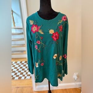 JOHNNY WAS -RHODA LONG SLEEVE TEE NWT